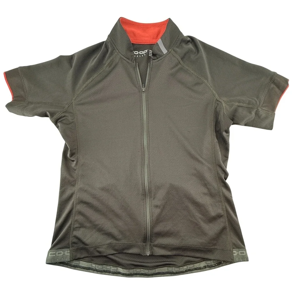 Co-Op Cycles Cycling Jersey Women Large Green Full Zip Short Sleeve Fitted Adult